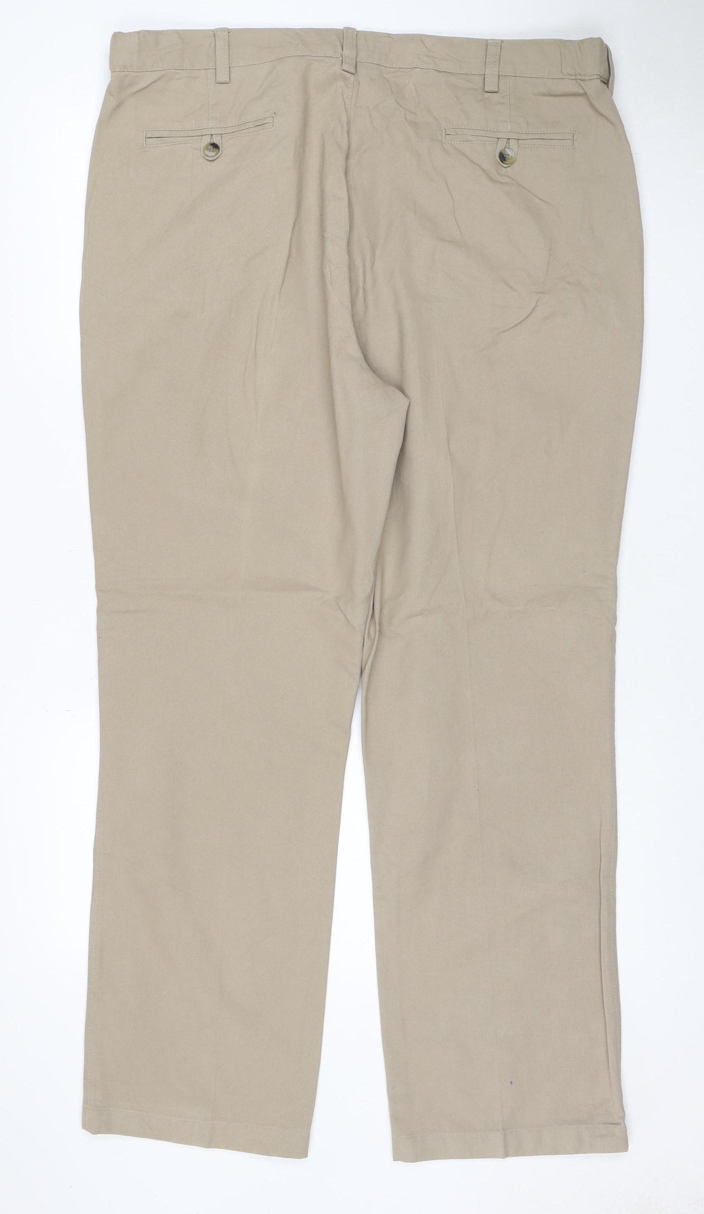 Cotton Traders Men’s Beige Size 40 Straight Cotton Trousers 31 Leg