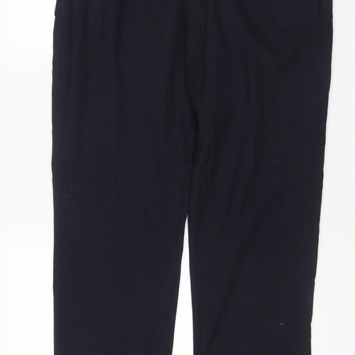 M&S Men’s Black 36W 33L Tailored Straight Dress Trousers Stretch
