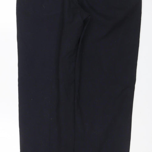 M&S Men’s Black 36W 33L Tailored Straight Dress Trousers Stretch