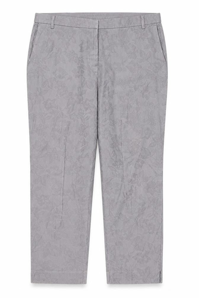 RJR John Rocha Women Grey Floral Jacquard Wide-Leg Jeans UK 18