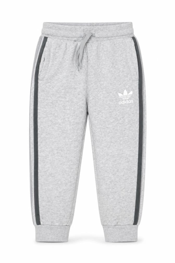 adidas Boys Grey 9-10 Years Jogger Track Pants Logo Side Stripe