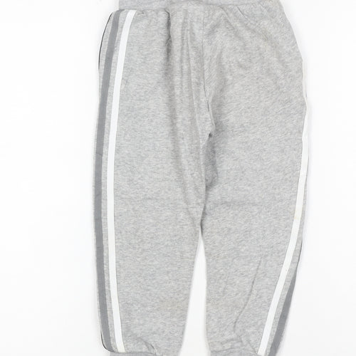 adidas Boys Grey 9-10 Years Jogger Track Pants Logo Side Stripe