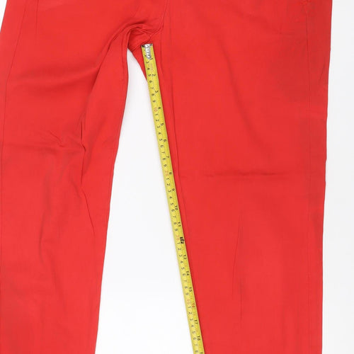 M&S Autograph Women’s Red UK 14 Cropped Stretch Cotton Trousers