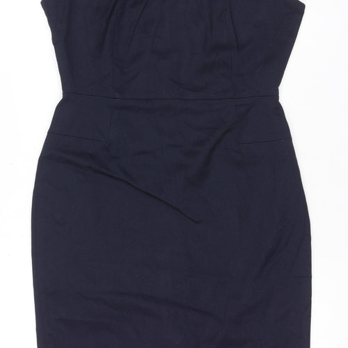 Next Women Blue UK 8 Sheath Knee Length Tailoring Work Dress