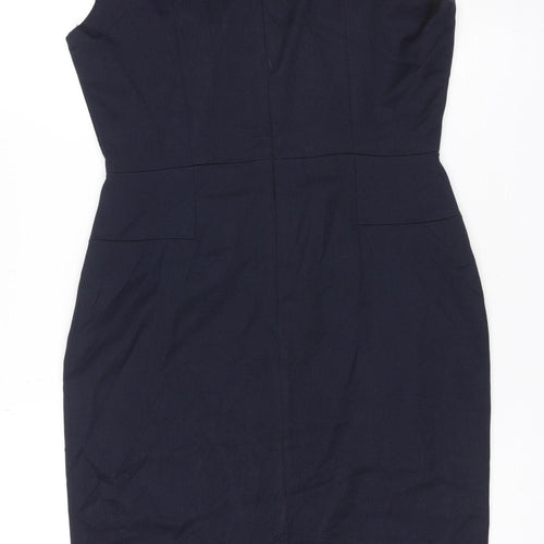 Next Women Blue UK 8 Sheath Knee Length Tailoring Work Dress