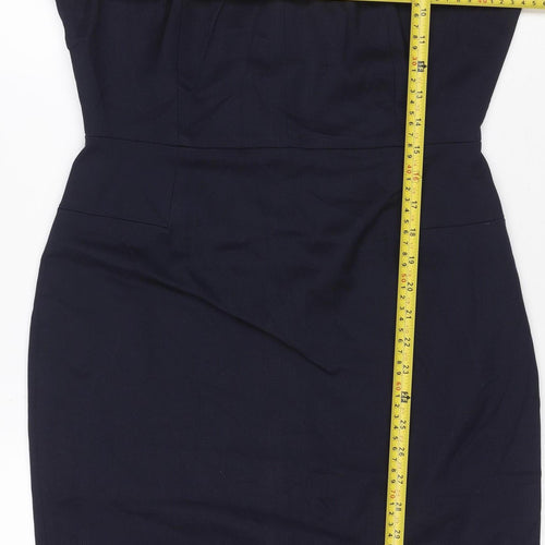 Next Women Blue UK 8 Sheath Knee Length Tailoring Work Dress