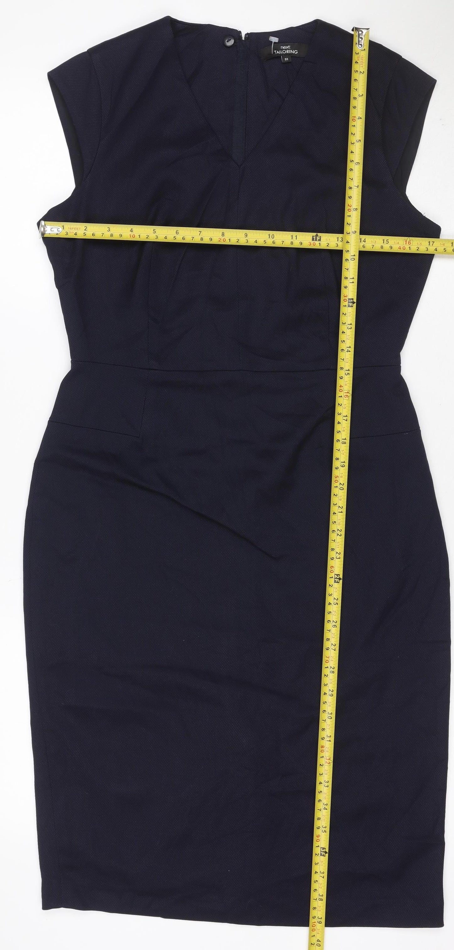 Next Women Blue UK 8 Sheath Knee Length Tailoring Work Dress