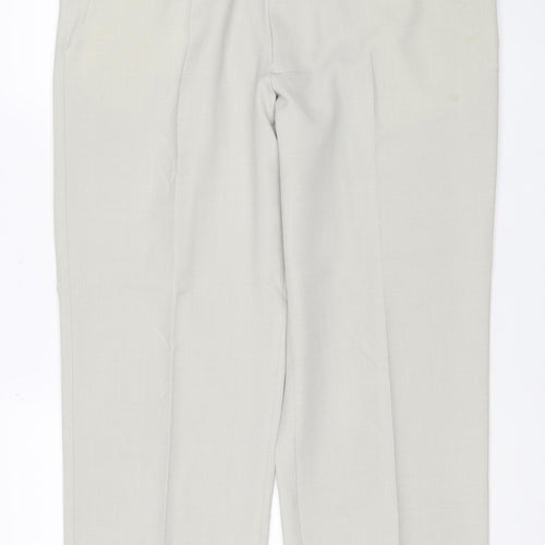 Farah Men's Beige 38W 29L Straight Flat Front Dress Trousers