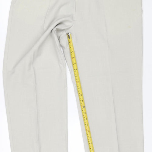 Farah Men's Beige 38W 29L Straight Flat Front Dress Trousers
