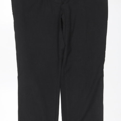 Marks and Spencer Women Black UK 18 Medium Straight Stretch Dress Trousers
