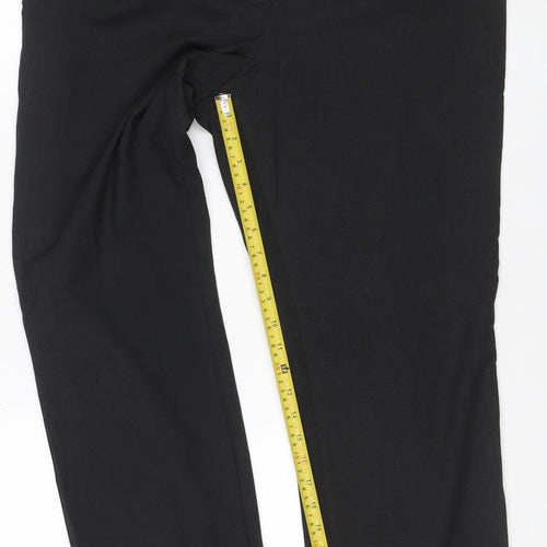Marks and Spencer Women Black UK 18 Medium Straight Stretch Dress Trousers