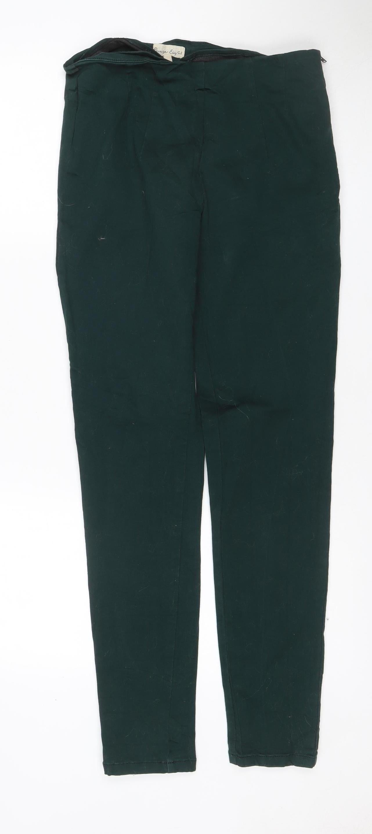 Please Eight Women’s Green UK 12 Slim Tapered Stretch Trousers