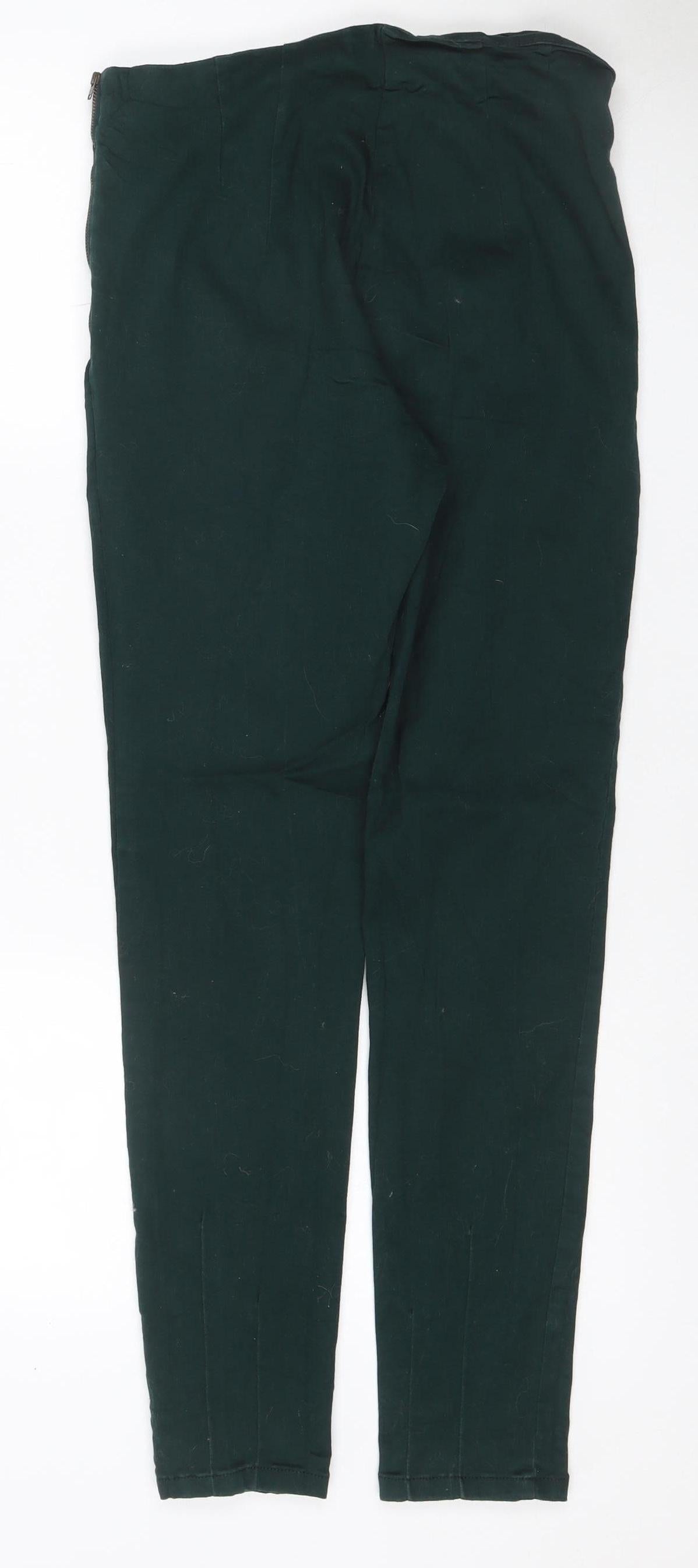 Please Eight Women’s Green UK 12 Slim Tapered Stretch Trousers