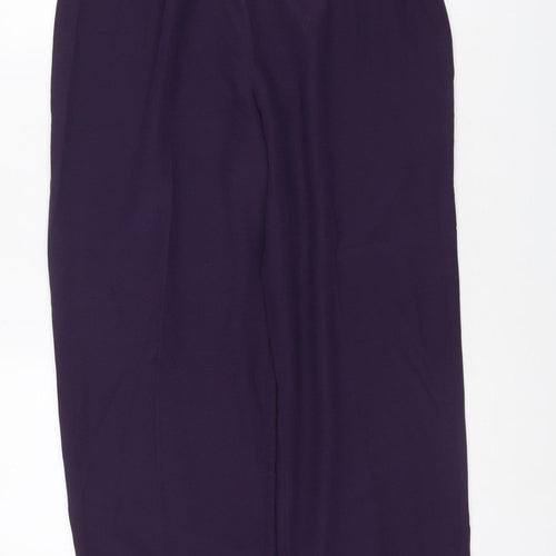 Jacques Vert Women Purple UK 12 Straight Leg Dress Trousers