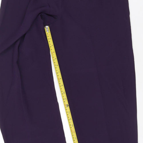 Jacques Vert Women Purple UK 12 Straight Leg Dress Trousers