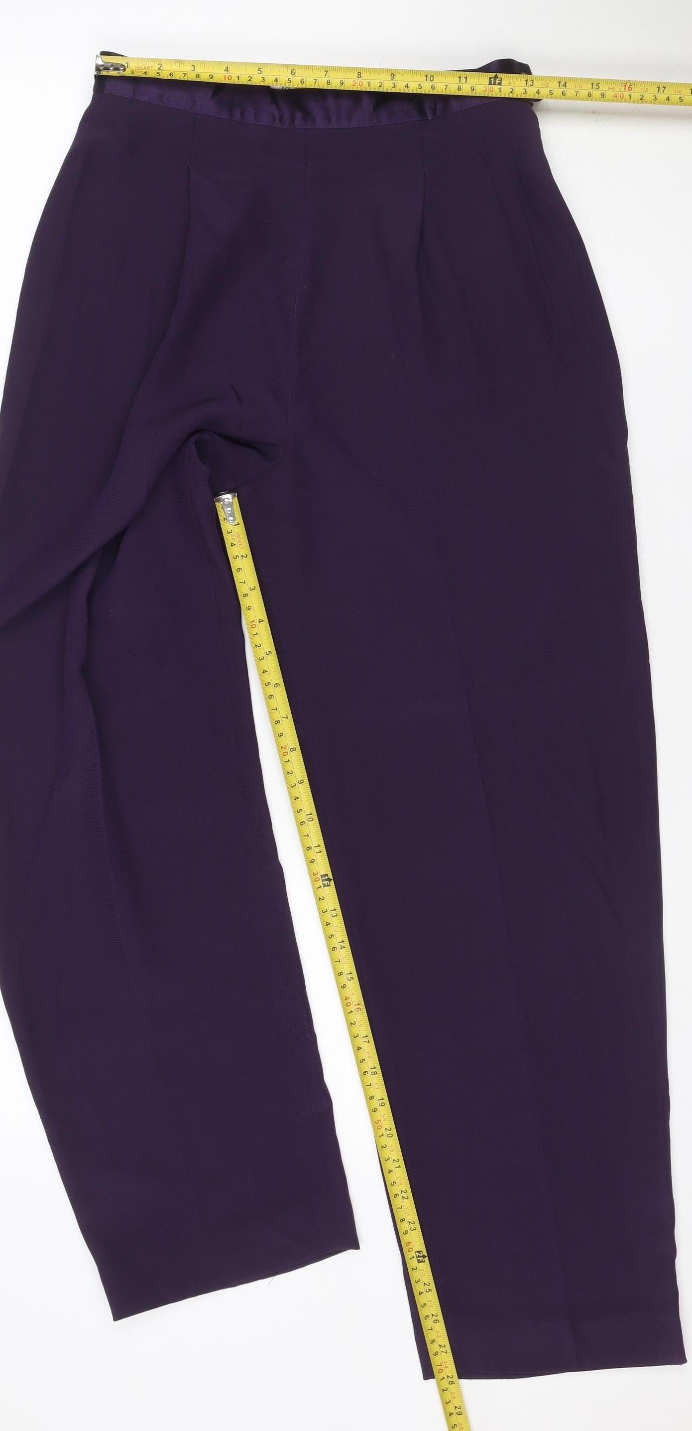 Jacques Vert Women Purple UK 12 Straight Leg Dress Trousers