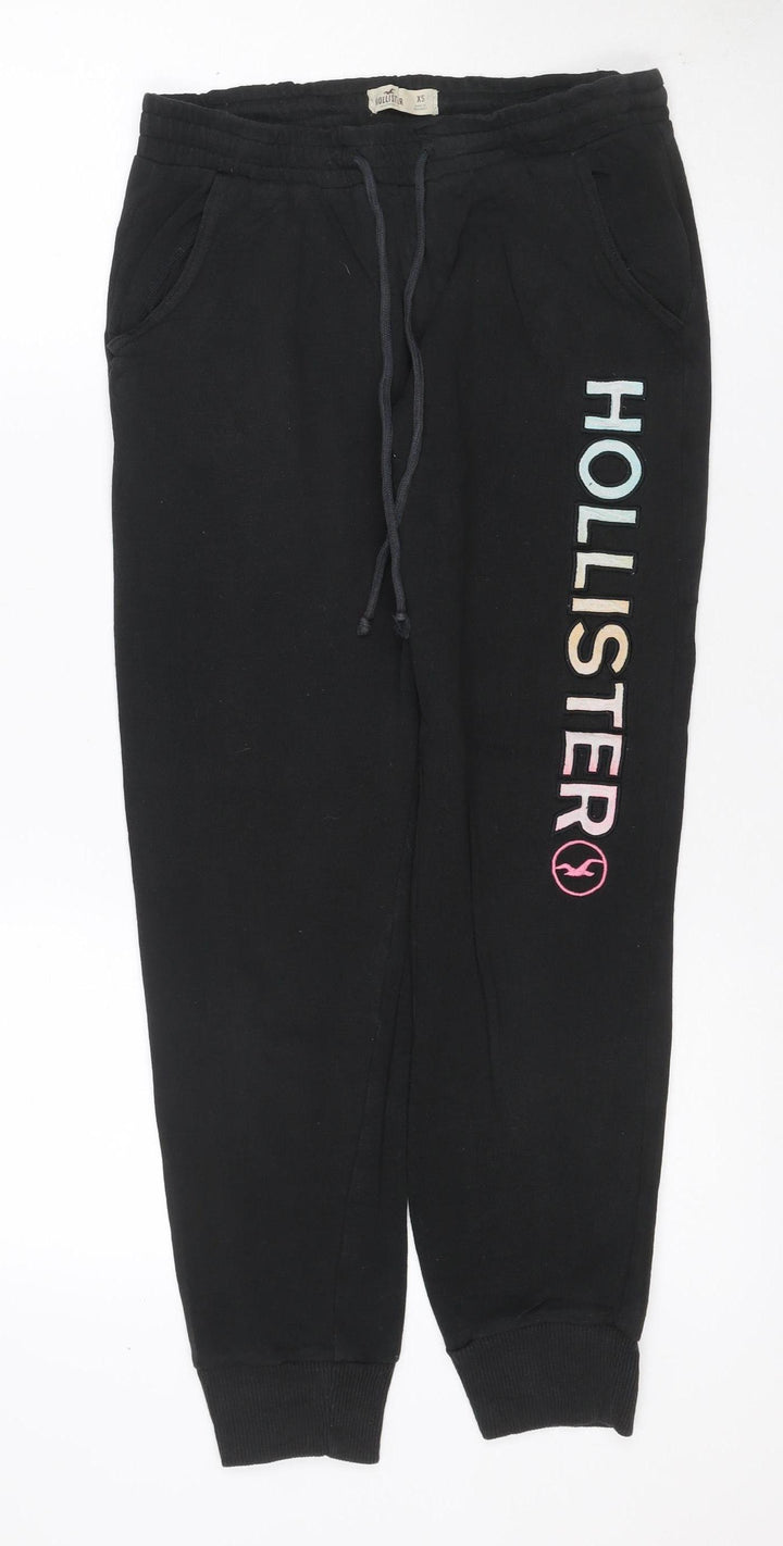 Hollister Women’s Black XS Jogger Sweatpants Drawstring Logo