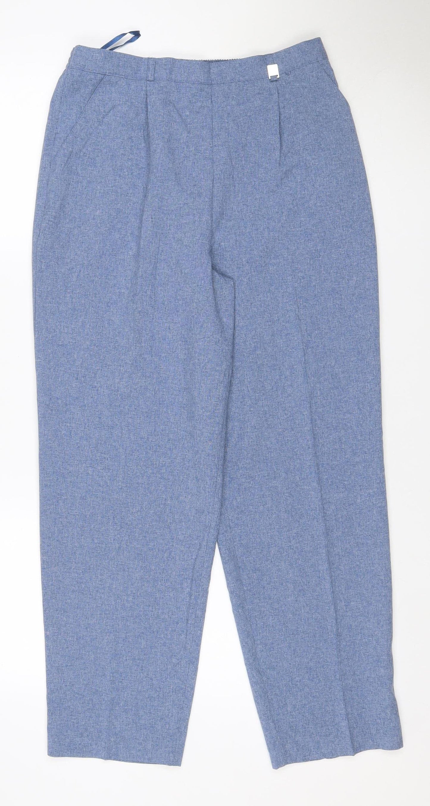 Classics Women Blue Size 14 Relaxed Tapered Drawstring Jogger Trousers