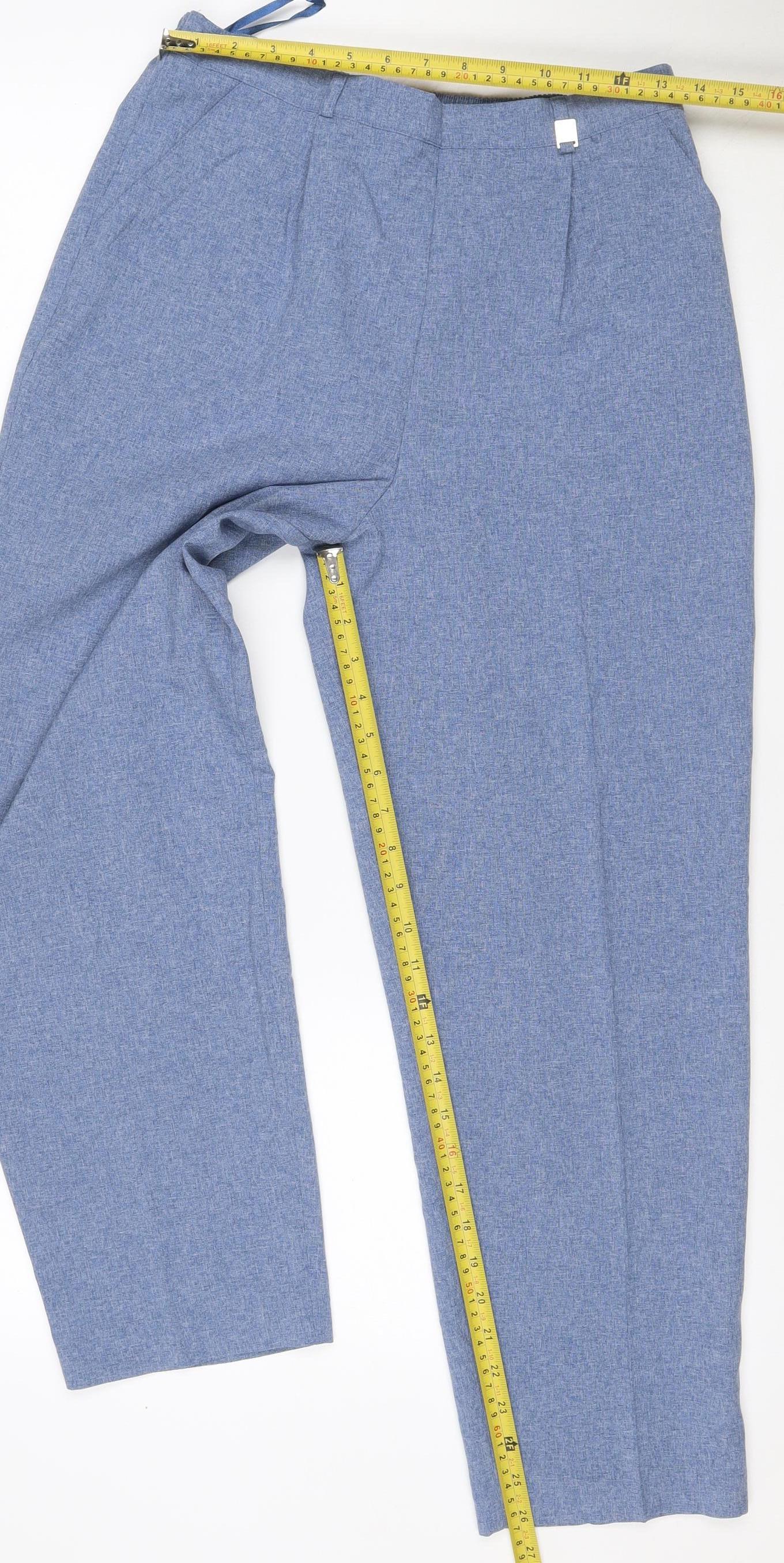 Classics Women Blue Size 14 Relaxed Tapered Drawstring Jogger Trousers