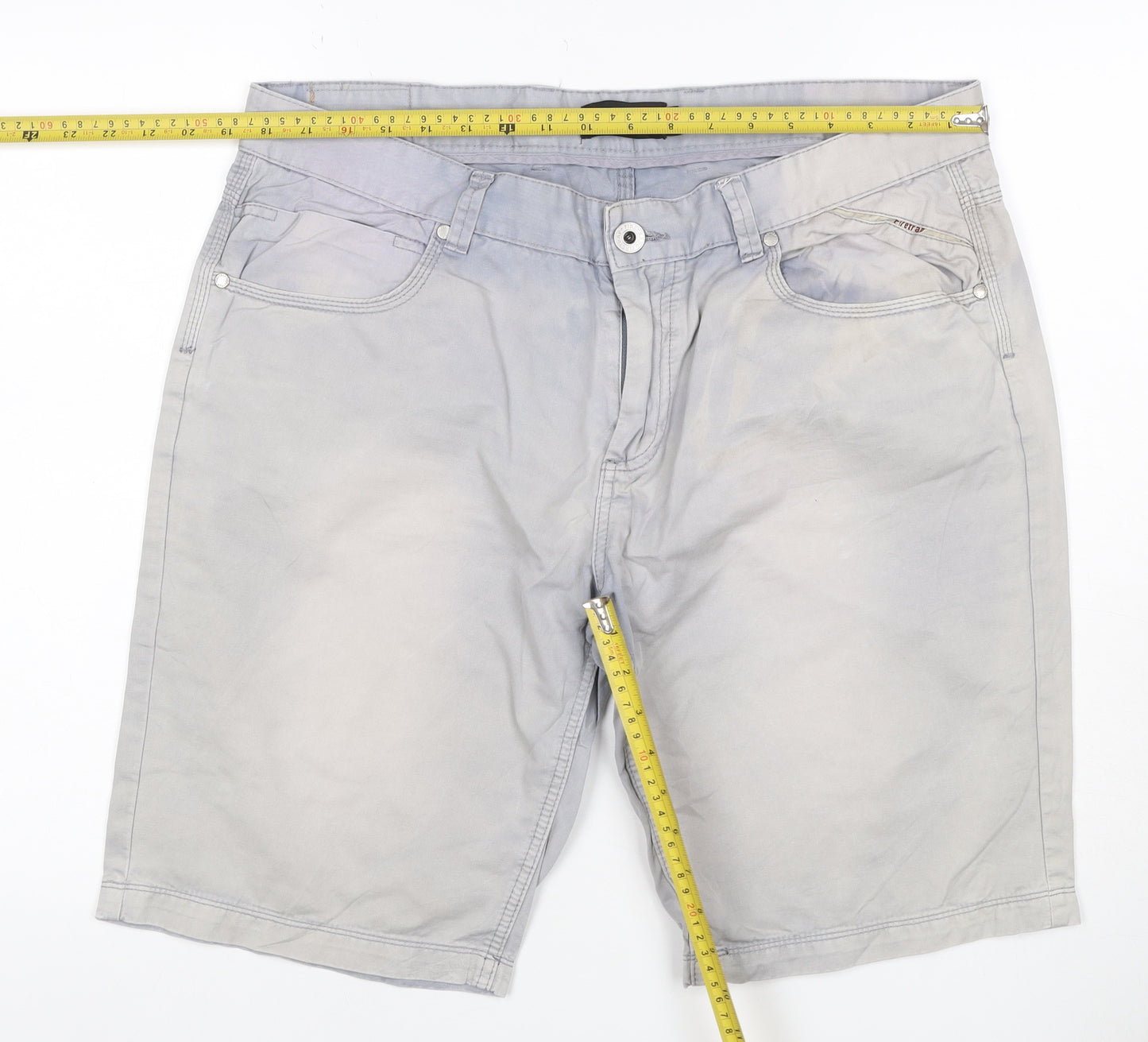 Firetrap Men’s Grey 2XL 100% Cotton 5-Pocket Denim Shorts
