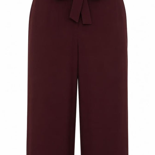 Mango Women Red UK 12 Belted Straight Leg Dress Trousers