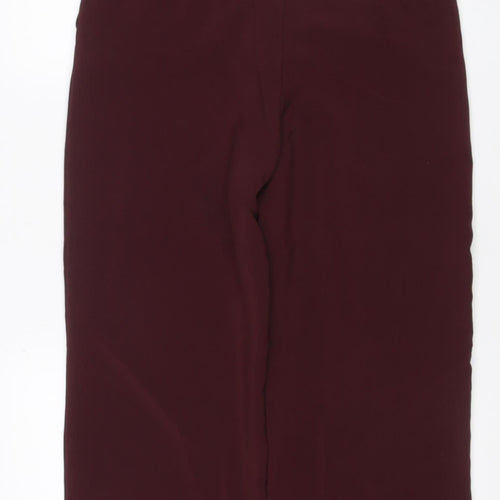 Mango Women Red UK 12 Belted Straight Leg Dress Trousers