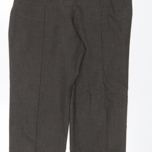 Marks and Spencer Women Grey UK 12 Short Straight Work Trousers