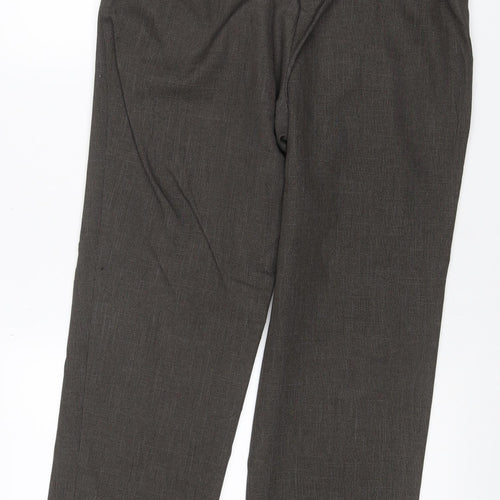 Marks and Spencer Women Grey UK 12 Short Straight Work Trousers