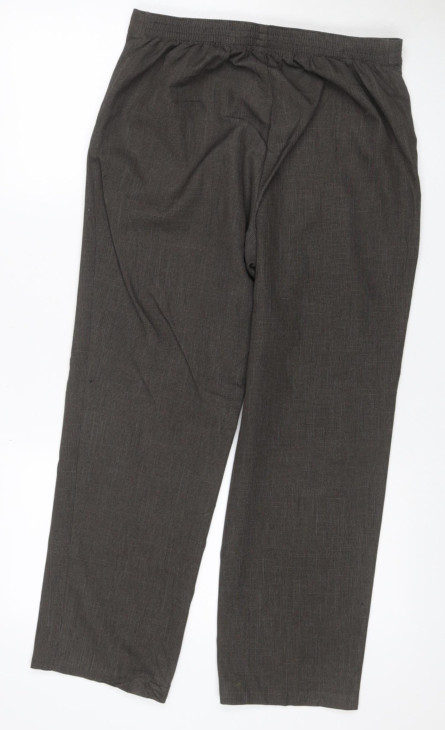 Marks and Spencer Women Grey UK 12 Short Straight Work Trousers