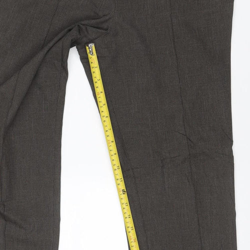 Marks and Spencer Women Grey UK 12 Short Straight Work Trousers