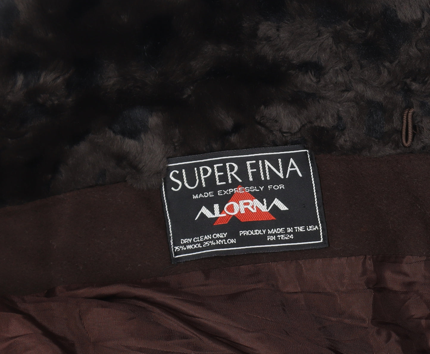Alorna Super Fina Women’s Size 16 Brown Wool Blend Fur Trim Mid-Length Coat