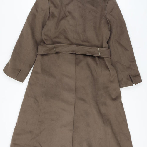 Sterling Stall Women’s Size 8 Brown Pure Virgin Wool Belted Long Overcoat