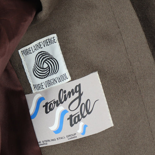Sterling Stall Women’s Size 8 Brown Pure Virgin Wool Belted Long Overcoat