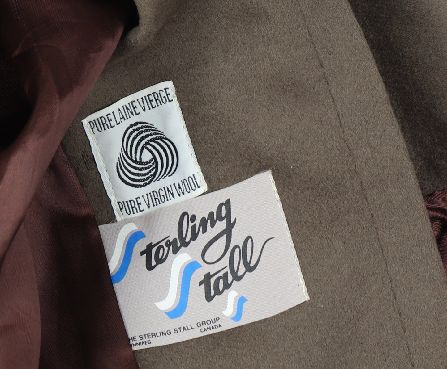 Sterling Stall Women’s Size 8 Brown Pure Virgin Wool Belted Long Overcoat