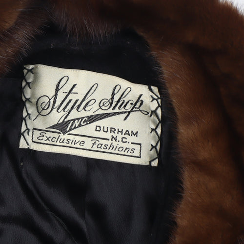 Richard H Martin Women’s Size 18 Black Wool Fur Trim Vintage Long Overcoat