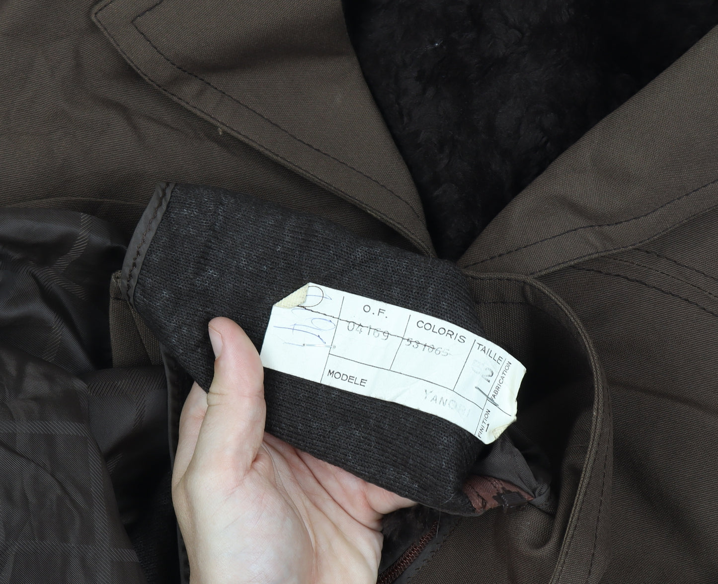 Imperial Paris Men’s Brown 52 Military Long Coat Faux Fur Lined