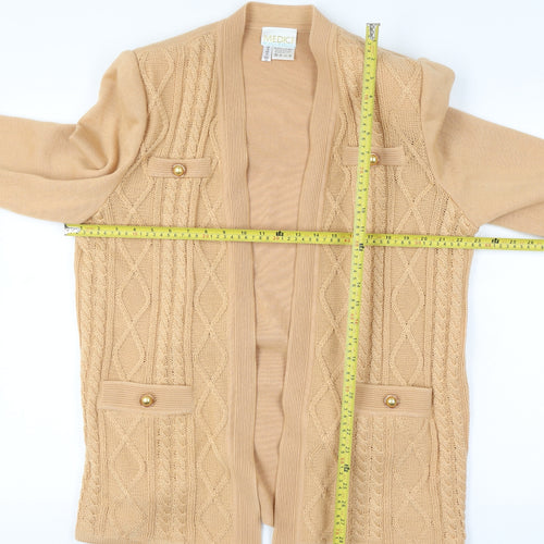 Medici Gill Harvey Women’s Beige UK 18 Cable Knit Open Cardigan