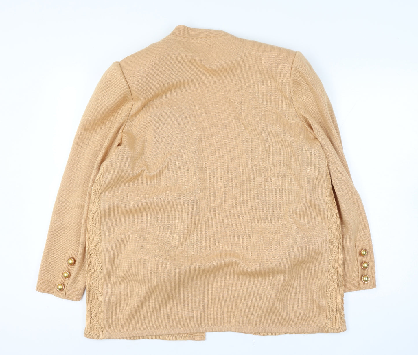 Medici Gill Harvey Women’s Beige UK 18 Cable Knit Open Cardigan