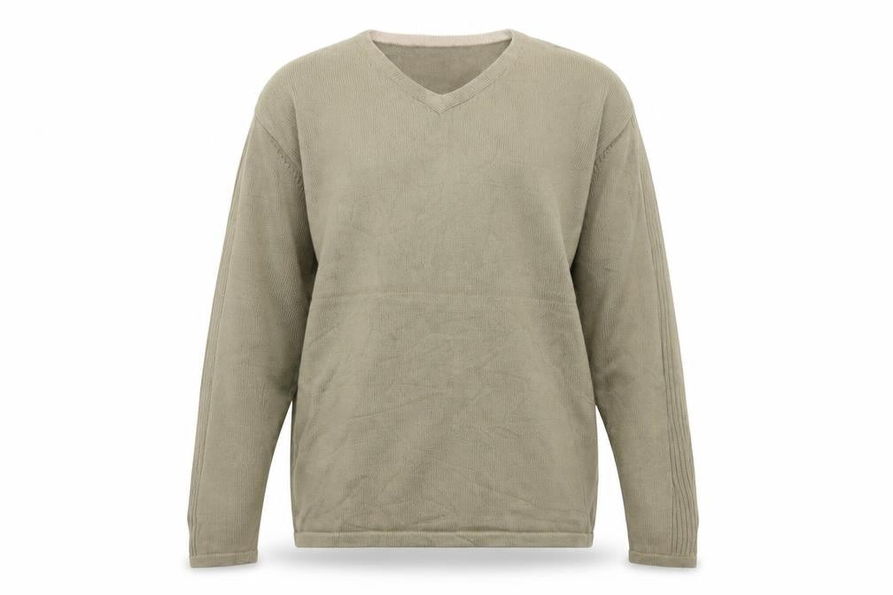 Cherokee Men’s Beige XL V-Neck Cotton Pullover Jumper Knit