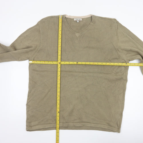Cherokee Men’s Beige XL V-Neck Cotton Pullover Jumper Knit