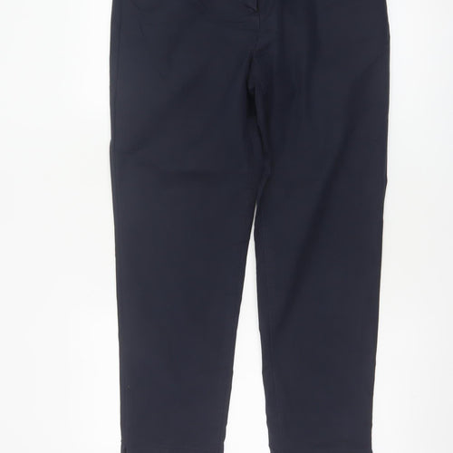 Marks and Spencer Women Blue UK 10 Regular Tapered Work Trousers