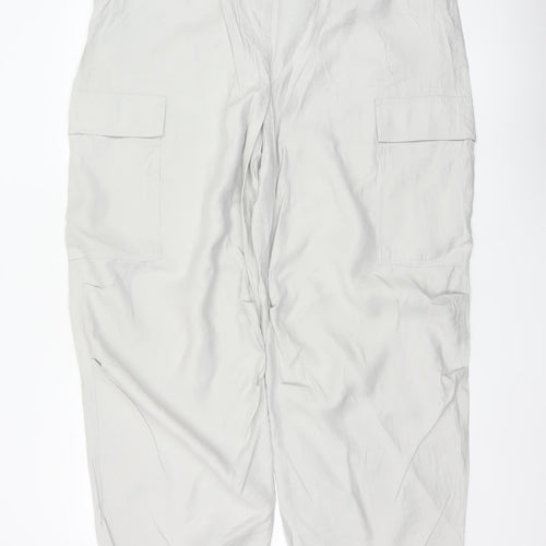 Marks & Spencer Women Grey Size 20 Long Cargo Trousers Modal Drawstring