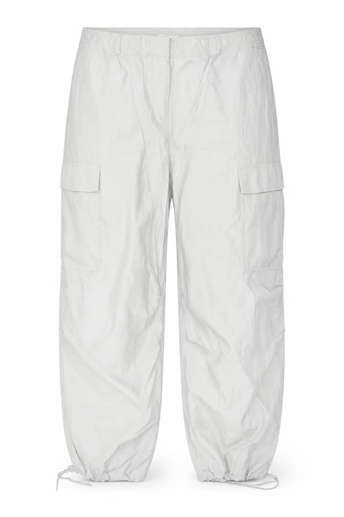 Front view of Marks & Spencer Women Grey, size 20, Long Cargo Trousers Modal Drawstring