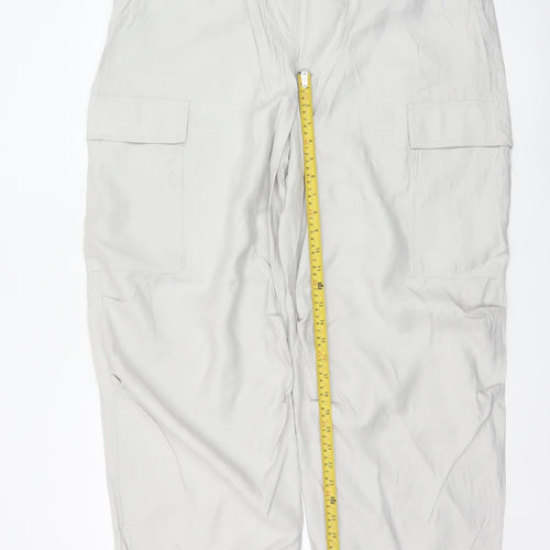 Marks & Spencer Women Grey Size 20 Long Cargo Trousers Modal Drawstring