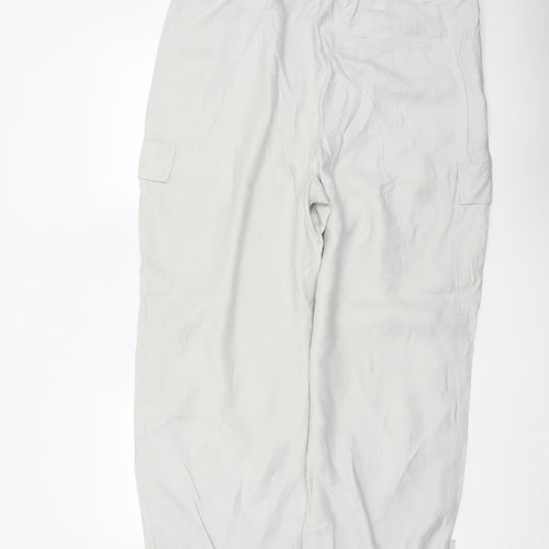 Marks & Spencer Women Grey Size 20 Long Cargo Trousers Modal Drawstring