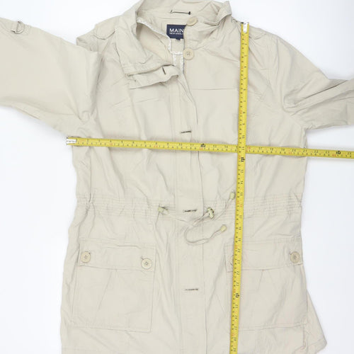 Maine New England Women Ivory UK 16 Hooded Parka Coat Cotton