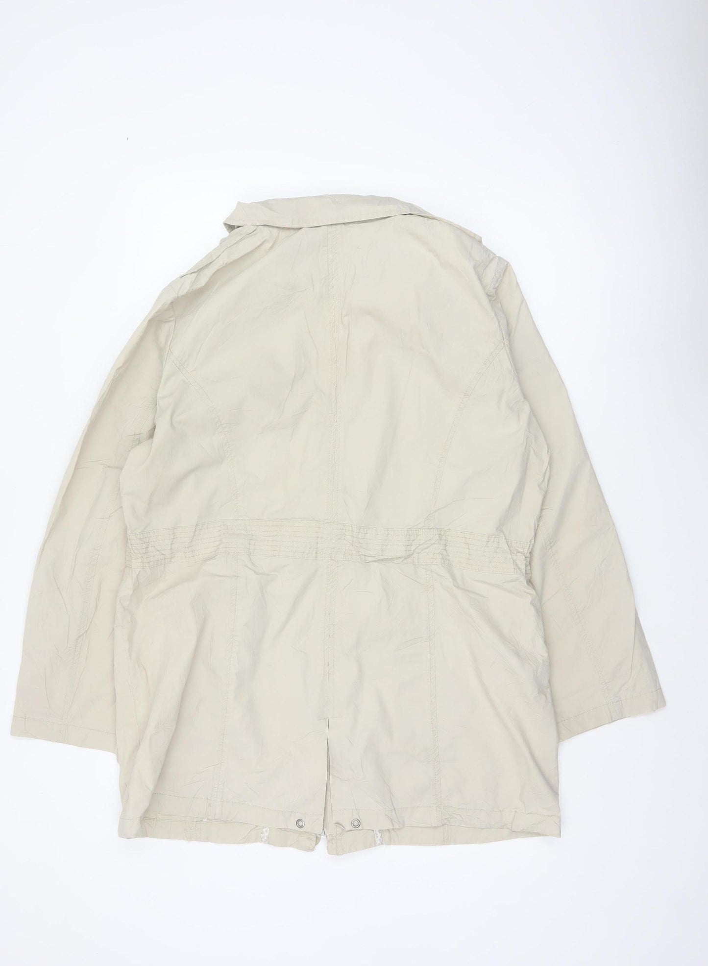 Maine New England Women Ivory UK 16 Hooded Parka Coat Cotton