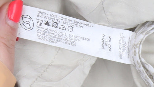 Maine New England Women Ivory UK 16 Hooded Parka Coat Cotton