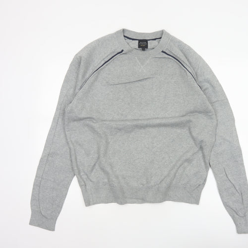 Maison Cinqcent Sport Men Grey Cotton Crew Neck Pullover Jumper L
