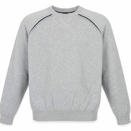 Maison Cinqcent Sport Men Grey Cotton Crew Neck Pullover Jumper L